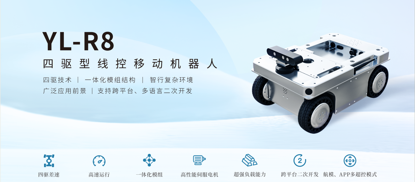 3044am永利(中国)集团-官方网站YL-R8四驱型线控移动机器人